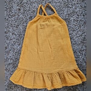 Cat & Jack Yellow Cotton Crinkle Gauze Dress | 3T